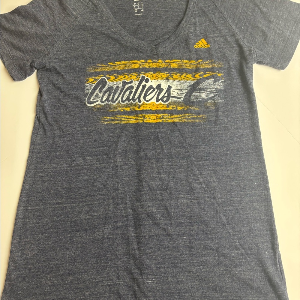 Adidas Heathered Blue V-Neck Tee